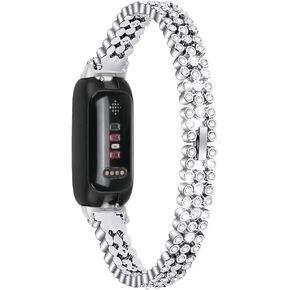 Slim Bling Bands Compatible with Fitbit Inspire 3 Smartwatch,Rhinestone Dressy Bracelet Replacement for Inspire 3 Wristbands Accessories Jewelry Strap Women Girl