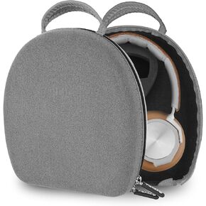 Geekria Shield Case Compatible with B&O BeoPlay HX, H95, H9, H9i, H8, H8i, H7, H6, H2 Headphones, Replacement Hard Shell Travel Carrying Bag with Cable Storage (Microfiber Grey)