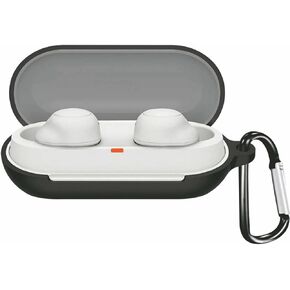 Case for Sony WF-C700 Protective Silicone Case with Keychain Cover (Black)