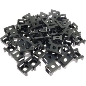 DGZZI Cable Tie Mount 100PCS 23 x 16 x 9mm Screw Type Saddle Shape Cradle Mounts Bases Clips Cable Holder Black