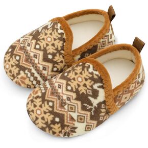 L-RUN Toddler Boys Girls House Slippers Indoor Home Shoes Warm Socks for Kids