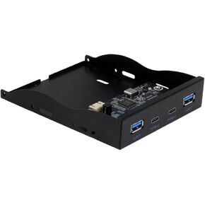SEDNA USB 3.2 Gen II (10Gbps) 4 Port (2A2C) Internal Hub (Floppy Bay) with Type E Connector, Black, SE-USB32G2-IHUB-314C-E
