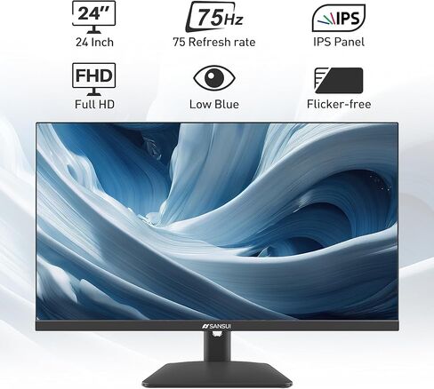 شاشة آي باور 24 بوصة IPS HDR10 FHD 1080P 75HZ شاشة كمبيوتر، أسود in Kuwait
