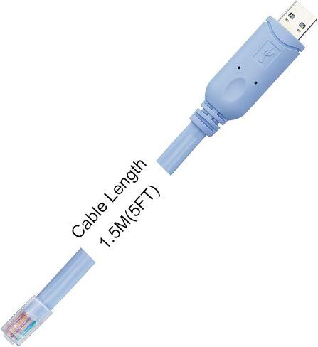 كابل وحدة تحكم USB إلى RJ45، كابل وحدة تحكم USB 5FT(1.5M) ذكر إلى RJ45 ذكر FTDI Cisco لأجهزة التوجيه والمفاتيح والخدمات والمزيد. in Saudi Arabia