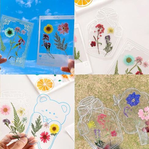YCOSAN 70 Pcs Dried Flower Bookmark Kit - DIY Color Transparent Bookmarks, Dried Flower Bookmarks Set (Pressed Flowers Excluded) in Saudi Arabia