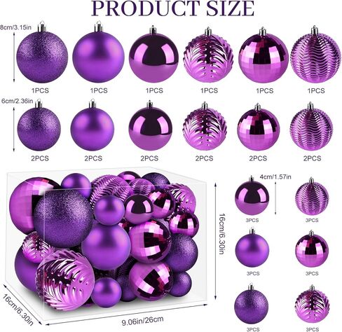 24Pcs Halloween Ball Ornaments Set, 2.36 inch Shatterproof Hanging Halloween Tree Ornaments with Shiny Tree Ball Ornaments for Indoor&Outdoor Holiday Party Decoration in Saudi Arabia