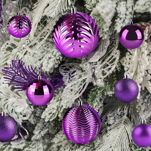 24Pcs Halloween Ball Ornaments Set, 2.36 inch Shatterproof Hanging Halloween Tree Ornaments with Shiny Tree Ball Ornaments for Indoor&Outdoor Holiday Party Decoration in Saudi Arabia