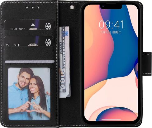 Compatible with iPhone 14 Plus 6.7 inch Wallet Case and Tempered Glass Screen Protector Leather Flip Card Holder Phone Cover for i-Phone 14+ iPhone14Plus 5G i i14 + iPhone14 14Plus Women Men Rose Gold in Saudi Arabia