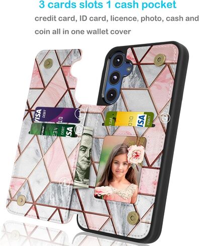 Tekcoo Galaxy A15 5G Wallet Case, Minimalist Luxury PU Leather ID Cash Credit Card Holder Slots Magnetic Closure Kickstand Folio Flip Slim Protective Cover for Samsung Galaxy A15 5G [Marble] in Saudi Arabia