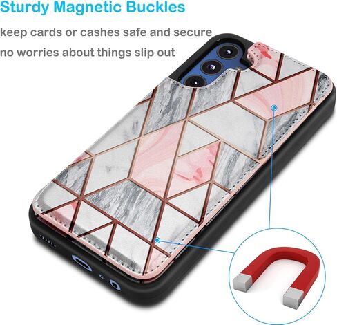 Tekcoo Galaxy A15 5G Wallet Case, Minimalist Luxury PU Leather ID Cash Credit Card Holder Slots Magnetic Closure Kickstand Folio Flip Slim Protective Cover for Samsung Galaxy A15 5G [Marble] in Saudi Arabia