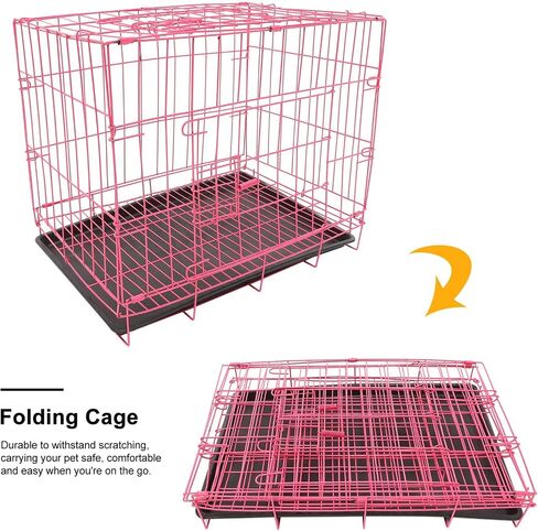 INOOMP Wire Dog Crate-Door Metal Crate-Indoor Folding Collapsible Dog Crate Safe and Durable Portable Travel Dog Crate for Home Use in Saudi Arabia