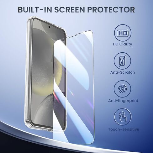 Ruky for Samsung Galaxy S24 FE Case with Screen Protector, [Not for S23 FE] Non-Yellowing Transparent Shockproof Protective Slim Phone Case for Samsung Galaxy S24 FE, Clear in Kuwait