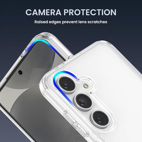Ruky for Samsung Galaxy S24 FE Case with Screen Protector, [Not for S23 FE] Non-Yellowing Transparent Shockproof Protective Slim Phone Case for Samsung Galaxy S24 FE, Clear in Kuwait