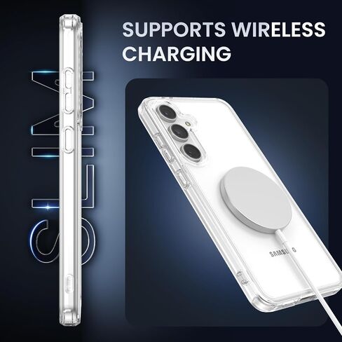 Ruky for Samsung Galaxy S24 FE Case with Screen Protector, [Not for S23 FE] Non-Yellowing Transparent Shockproof Protective Slim Phone Case for Samsung Galaxy S24 FE, Clear in Kuwait