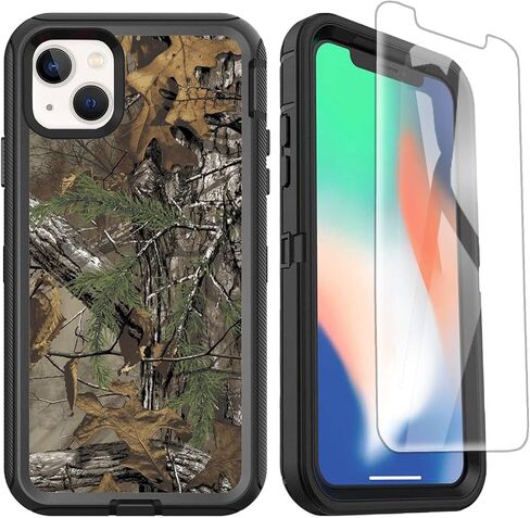 OTTARTAKS Compatible with iPhone 14 Phone Case, iPhone 13 Case with Screen Protector Shockproof Heavy Duty Protective Case for iPhone 13/14 Men Boys, Camouflage in Saudi Arabia