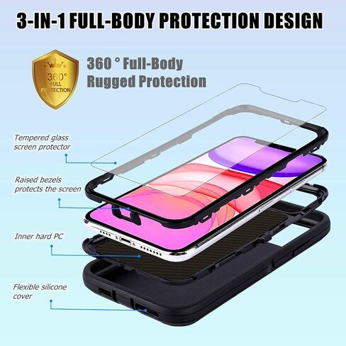 OTTARTAKS Compatible with iPhone 14 Phone Case, iPhone 13 Case with Screen Protector Shockproof Heavy Duty Protective Case for iPhone 13/14 Men Boys, Camouflage in Saudi Arabia