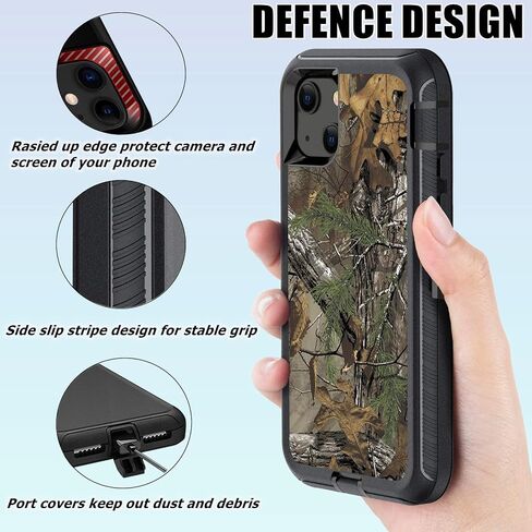 OTTARTAKS Compatible with iPhone 14 Phone Case, iPhone 13 Case with Screen Protector Shockproof Heavy Duty Protective Case for iPhone 13/14 Men Boys, Camouflage in Saudi Arabia