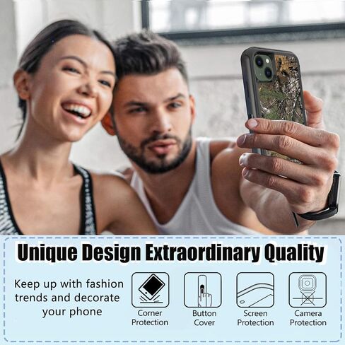 OTTARTAKS Compatible with iPhone 14 Phone Case, iPhone 13 Case with Screen Protector Shockproof Heavy Duty Protective Case for iPhone 13/14 Men Boys, Camouflage in Saudi Arabia
