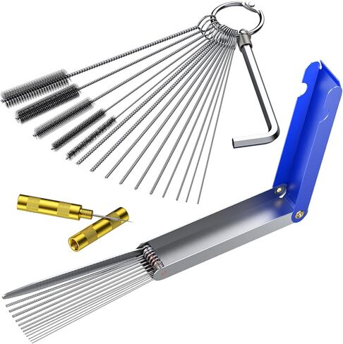 طقم أدوات تنظيف المكربن من مجموعة أسلاك من 13 قطعة + 20 × إبرة تنظيف + 10 × فرشاة تنظيف + 2 × مفتاح سداسي للدراجة النارية ATV مكنسة ملحوم كارب in Kuwait