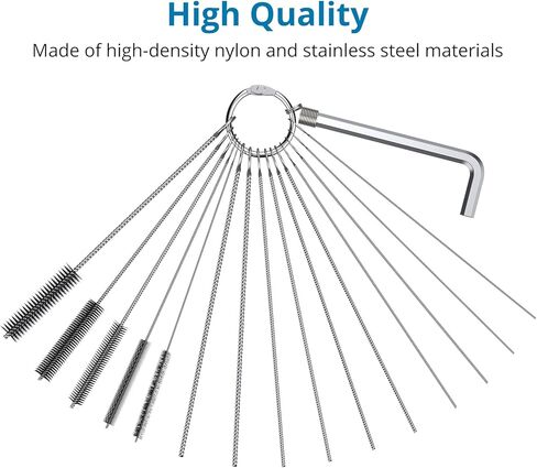 طقم أدوات تنظيف المكربن من مجموعة أسلاك من 13 قطعة + 20 × إبرة تنظيف + 10 × فرشاة تنظيف + 2 × مفتاح سداسي للدراجة النارية ATV مكنسة ملحوم كارب in Kuwait