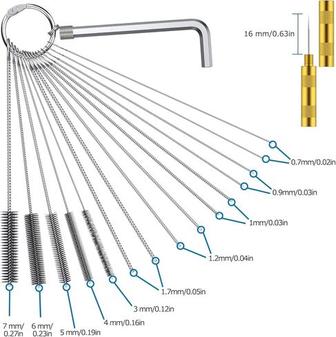 طقم أدوات تنظيف المكربن من مجموعة أسلاك من 13 قطعة + 20 × إبرة تنظيف + 10 × فرشاة تنظيف + 2 × مفتاح سداسي للدراجة النارية ATV مكنسة ملحوم كارب in Kuwait