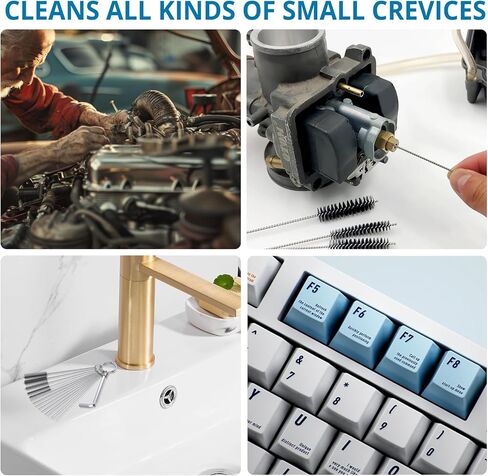طقم أدوات تنظيف المكربن من مجموعة أسلاك من 13 قطعة + 20 × إبرة تنظيف + 10 × فرشاة تنظيف + 2 × مفتاح سداسي للدراجة النارية ATV مكنسة ملحوم كارب in Kuwait