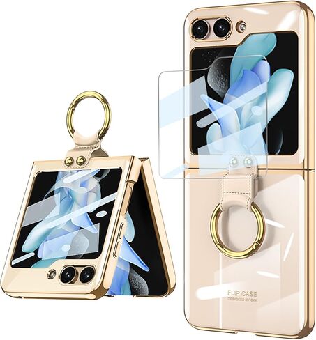 DEMCERT for Samsung Galaxy Z Flip 6 Case with Separate Tempered Film, Plated PC Crystal Cover, Ultra-Thin Transparent Folding Screen Samsung Flip 6 Protective Cover (Clear P) in Saudi Arabia
