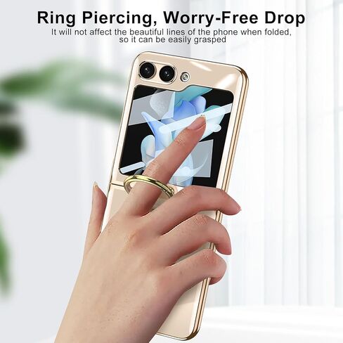 DEMCERT for Samsung Galaxy Z Flip 6 Case with Separate Tempered Film, Plated PC Crystal Cover, Ultra-Thin Transparent Folding Screen Samsung Flip 6 Protective Cover (Clear P) in Saudi Arabia