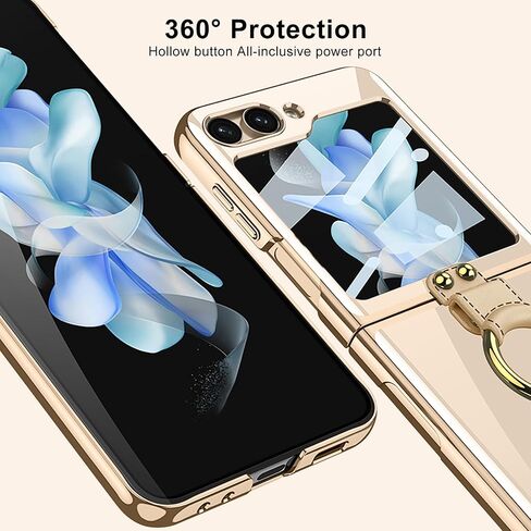 DEMCERT for Samsung Galaxy Z Flip 6 Case with Separate Tempered Film, Plated PC Crystal Cover, Ultra-Thin Transparent Folding Screen Samsung Flip 6 Protective Cover (Clear P) in Saudi Arabia