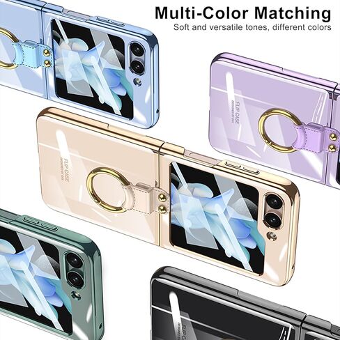 DEMCERT for Samsung Galaxy Z Flip 6 Case with Separate Tempered Film, Plated PC Crystal Cover, Ultra-Thin Transparent Folding Screen Samsung Flip 6 Protective Cover (Clear P) in Saudi Arabia
