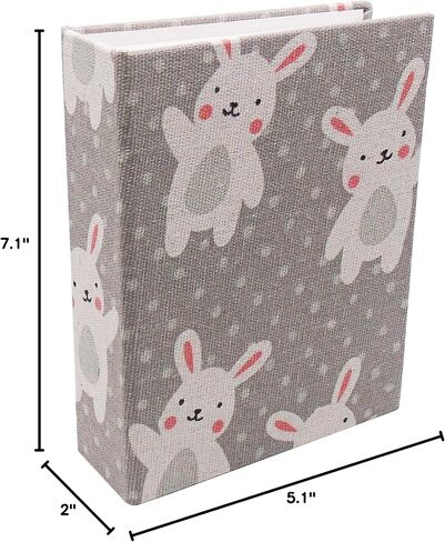Small Photo Album for Kids, 100 Pockets 4x6 Bookshelf Baby Picture Album, Slip-in Linen Cover Photo Book for Family(Bear) in Kuwait