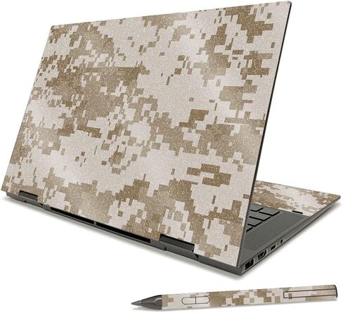 MightySkins Glossy Glitter Skin Compatible with HP Envy x360 15" (2021) - Desert Camo | Protective, Durable High-Gloss Glitter Finish | Easy to Apply, Remove, and Change Styles | Made in The USA in Saudi Arabia