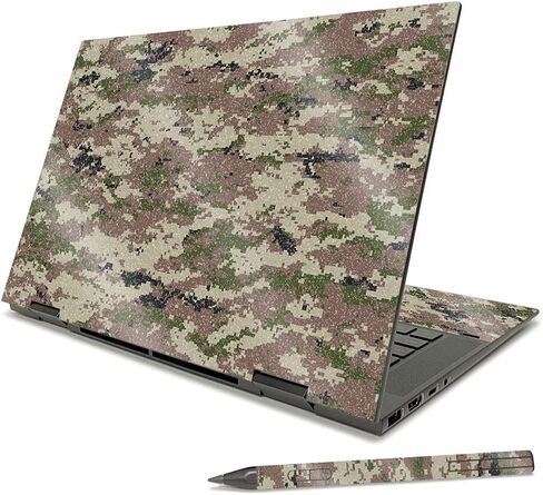 MightySkins Glossy Glitter Skin Compatible with HP Envy x360 15" (2021) - Desert Camo | Protective, Durable High-Gloss Glitter Finish | Easy to Apply, Remove, and Change Styles | Made in The USA in Saudi Arabia