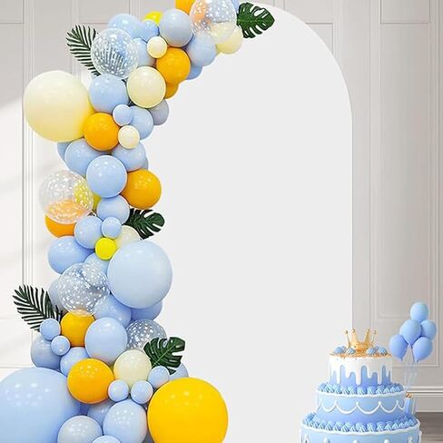 Youbetia Arch Backdrop Cover - 7.2FT Wedding Arch Stand Covers, White Round Top Spandex Arch Cover for Birthday Party Ceremony Banquet Arch Stand Decoration in Saudi Arabia