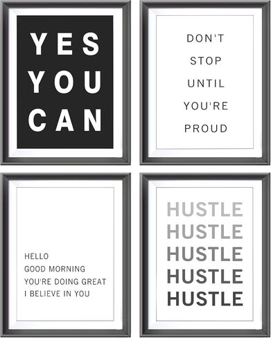 AEHIE Motivational Reminders Yes You Can Don't Stop Until You're Proud Poster Prints for Home College Dorm Office Workplace Decor,Encouraging Decorations Prints Wall Art Unframed 4pcs 8x10inches in Saudi Arabia