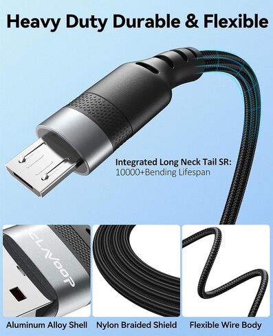 كابل شاحن Kindle بطول 6 أقدام، كابل USB صغير لاستبدال سلك شاحن Kindle، سلك شحن USB إلى Micro USB Kindle لقارئ Kindle الإلكتروني القديم، وأقراص Paperwhite وFire (ليس لعام 2021 وأحدث Kindles) in Saudi Arabia