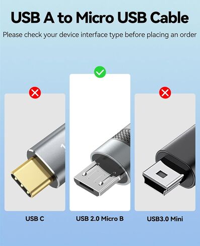 كابل شاحن Kindle بطول 6 أقدام، كابل USB صغير لاستبدال سلك شاحن Kindle، سلك شحن USB إلى Micro USB Kindle لقارئ Kindle الإلكتروني القديم، وأقراص Paperwhite وFire (ليس لعام 2021 وأحدث Kindles) in Kuwait