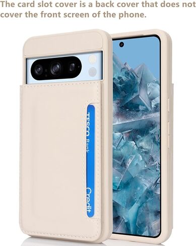 iCoverCase Compatible with Google Pixel 8 Pro Case with Card Holder, Wallet Phone Case for Women Men [RFID Blocking] PU Leather Protective Wallet Case for Pixel 8 Pro (Beige) in Saudi Arabia