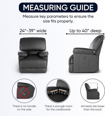 PAULATO BY GA.I.CO. Recliner Sofa Cover - Reclining Couch Slipcover - Soft Polyester Fabric Slipcover - 1-Piece Form Fit Stretch Furniture Protector - Velvet Collection - Grey (Recliner Sofa) in Saudi Arabia