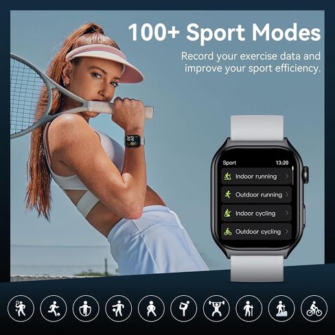 Smart Watch for Men Women (Make/Answer Call), 2.0" HD Health Fitness Tracker with Heart Rate, Blood Oxygen, Sleep Tracker, Pedometer, 100+ Sport Modes IP68 Waterproof Activity Tackers for Android iOS in Saudi Arabia