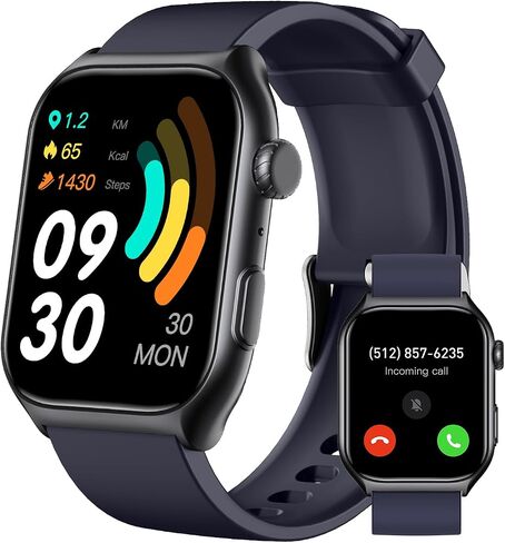 Smart Watch for Men Women (Make/Answer Call), 2.0" HD Health Fitness Tracker with Heart Rate, Blood Oxygen, Sleep Tracker, Pedometer, 100+ Sport Modes IP68 Waterproof Activity Tackers for Android iOS in Saudi Arabia