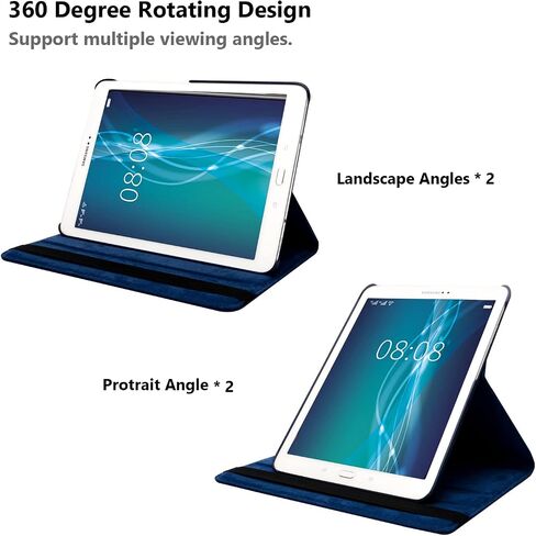 Case for Samsung Galaxy Tab A 7.0 inch 2016 Tablet (SM-T280 SM-T285),360 Degree Rotating Stand Case Full Protective Cover,with Stylus Pen,Screen Film (Deep Blue) in Saudi Arabia