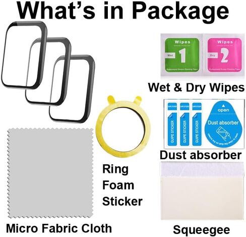 واقي شاشة ثلاثي الأبعاد متوافق مع الساعة الذكية lezoura T31F مقاس 1.83 بوصة، 3 عبوات in Kuwait