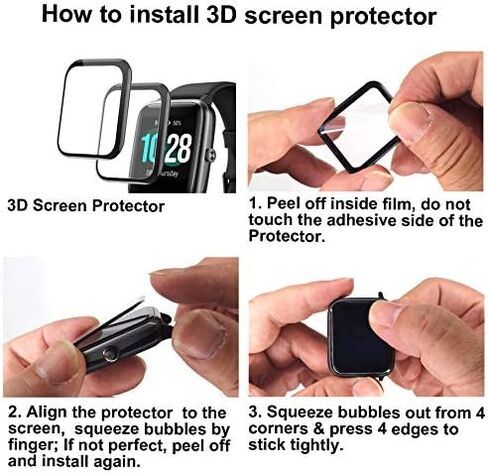 واقي شاشة ثلاثي الأبعاد متوافق مع الساعة الذكية lezoura T31F مقاس 1.83 بوصة، 3 عبوات in Kuwait