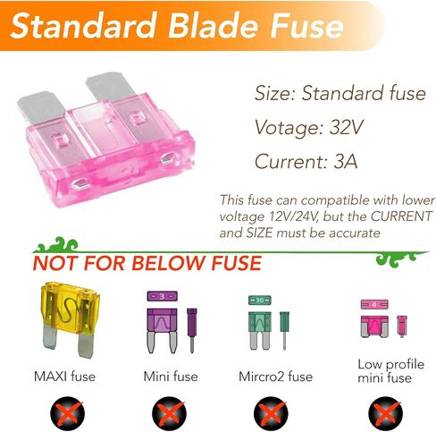 10A Automotive Stand Blade Fuse kits-50 pcs 10A Standard Blade Type Fuse Replacement for Car/RV/Truck/Motorcycle/Boat etc. in Saudi Arabia
