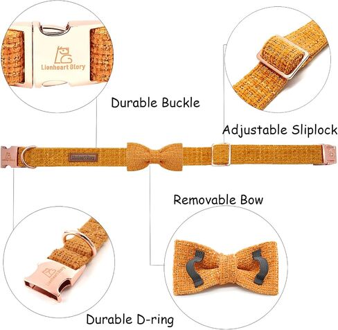 Lionheart glory Dog Bow Collar Pink Dog Collars for Female Dogs Adjustable Soft Dog Collars with Bowtie, Pet Collars Bow Tie for Large Dogs Gift in Saudi Arabia