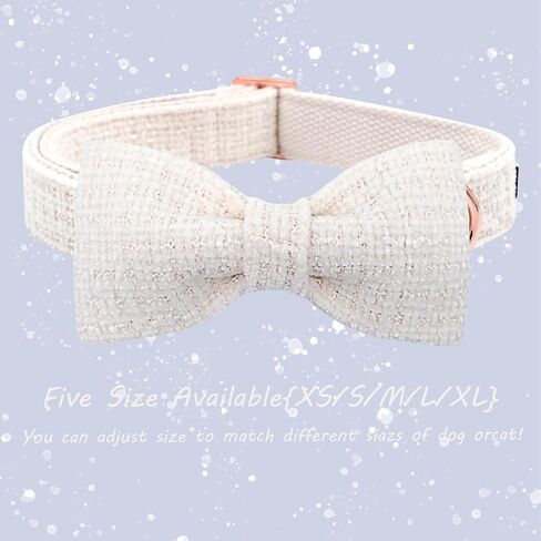 Lionheart glory Dog Bow Collar Pink Dog Collars for Female Dogs Adjustable Soft Dog Collars with Bowtie, Pet Collars Bow Tie for Large Dogs Gift in Kuwait