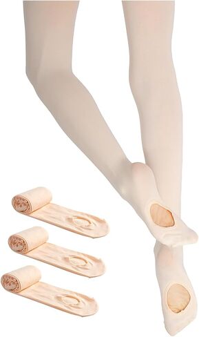 Ballet Tights | Dance Tights for Girls | Ultra-Soft and Convertible Leggings | Professional Dance Stockings - 3 Pairs (9-11 years) in Saudi Arabia