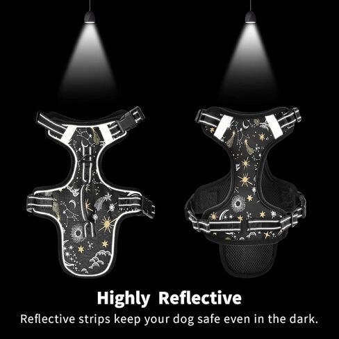 Halloween Skull Pumpkin Dog/Cat Harness, Reflective No-Pull Pet Harness with 2 Leash Clips, Fully Adjustable Soft Padded Dog Vest, No-Choke Pet Oxford Vest in Kuwait