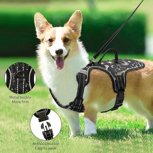 Halloween Skull Pumpkin Dog/Cat Harness, Reflective No-Pull Pet Harness with 2 Leash Clips, Fully Adjustable Soft Padded Dog Vest, No-Choke Pet Oxford Vest in Kuwait